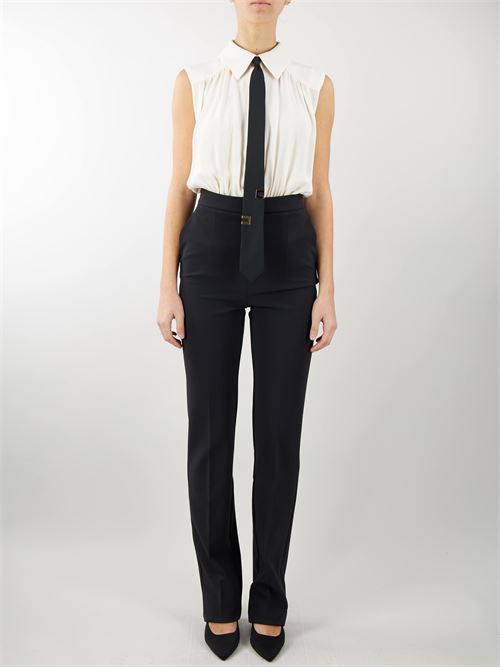 Combined crepe and viscose jumpsuit with tie Elisabetta Franchi ELISABETTA FRANCHI | Jumpsuits | TU00541E2E84